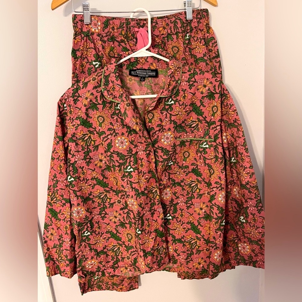 J. Peterman Co. Pajama Set Lightweight Cotton Small Two-Piece